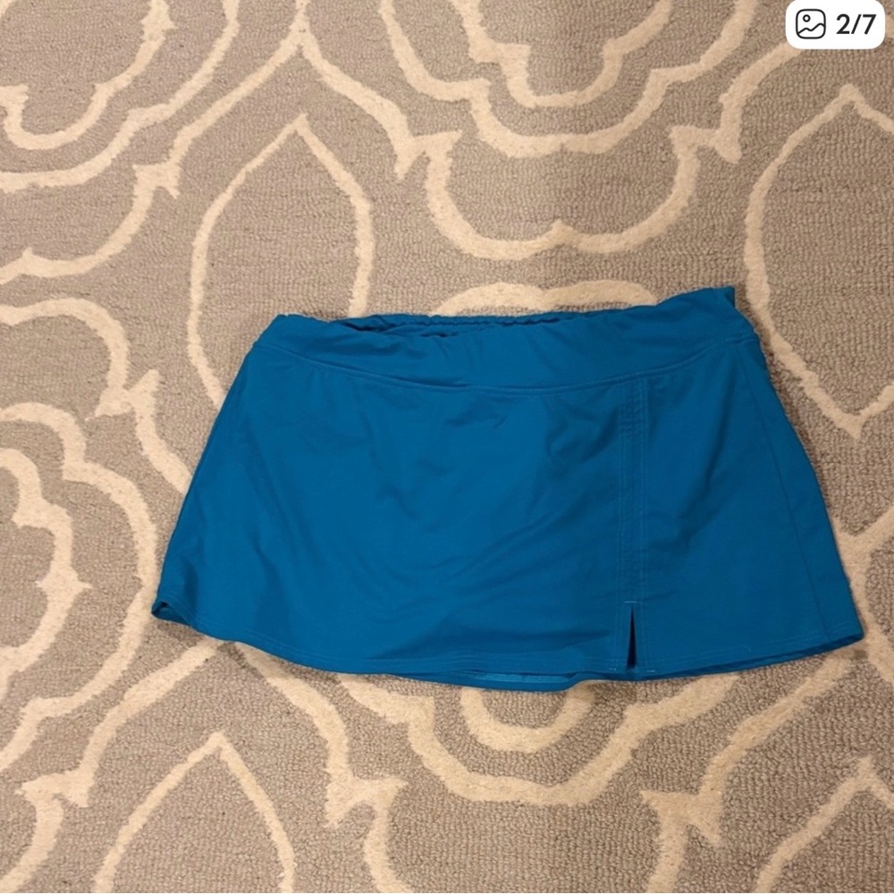 Lands' End Turquoise swim skirt 14